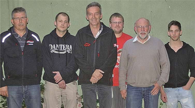 Das BSC-Pistolenteam mit Peter Honerbach, Markus Schäfer, Stefan Weinand, Dennis Geyer, Bernd Eisbach und Pascal Bongart. privat
