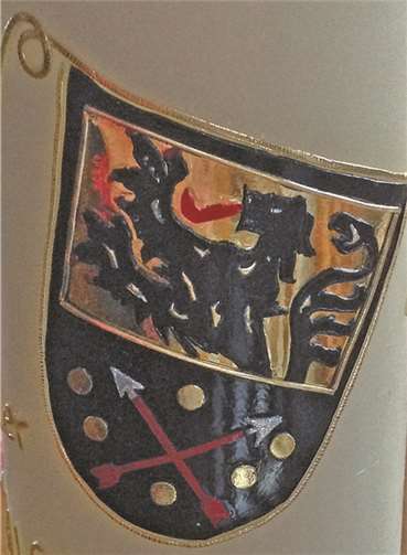 Das Brohler Wappen auf der Wallfahrtskerze.