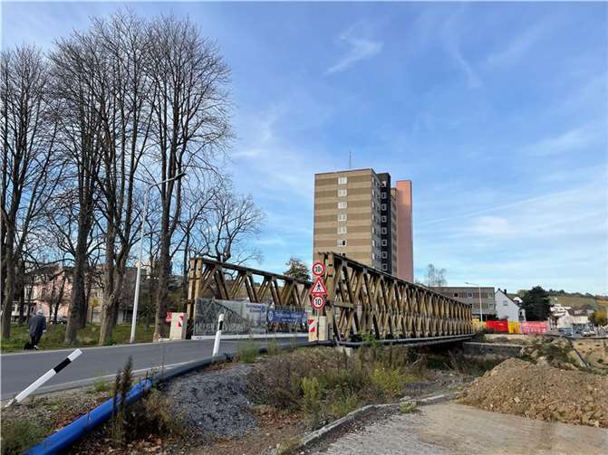 Das Brückenprovisorium in der Landgrafenstraße.  Foto: ROB