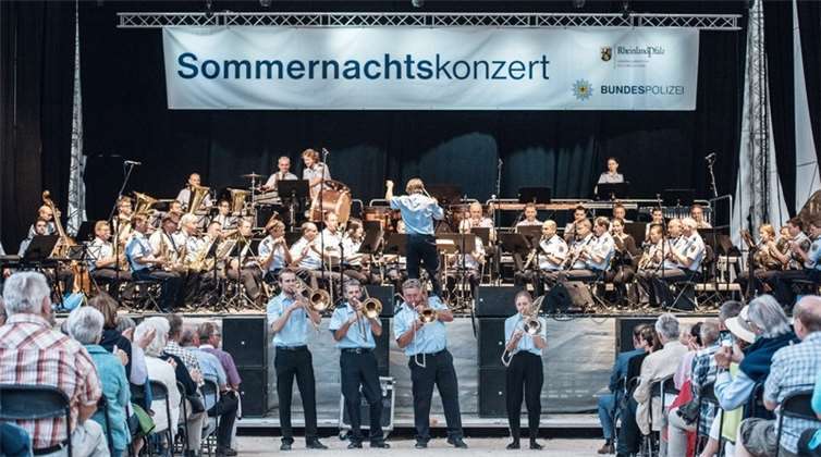 Das Bundespolizeiorchester bei Konzert auf der Festung Ehrenbreitstein.Fotos: Alexandra Stolze