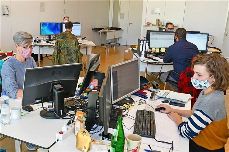Das Corona-Lagezentrum im Kreishaus zu Beginn der Pandemie Anfang 2020.  Foto: Kreisverwaltung/Morcinek