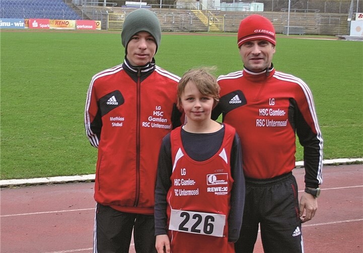Das „Cross-Team“ am Sonntag in Koblenz. Von links nach rechts: Mathias Stabel, Joshua Mertes und Vadim Penner. privat