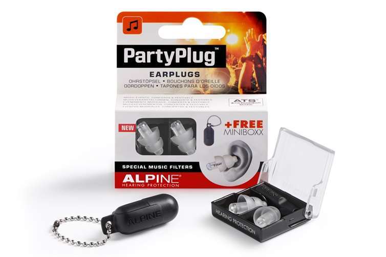Das Einsteigermodell: Der klassische PartyPlug mit praktischer Transportbox für den Schlüsselbund. Die Ohrstöpsel sind wiederverwendbar, kaum unsichtbar und besitzen Musikfilter, die Lärm dämpfen, aber Musik und Sprache bleiben gut hörbar. Alpine Hearing Protextion