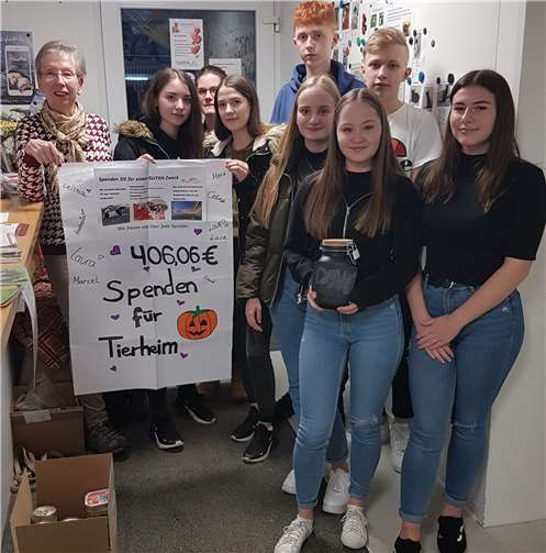 Das Engagement der Schülerinnen und Schüler brachte dem Tierheim eine Spende von gut 400 Euro.Foto: privat