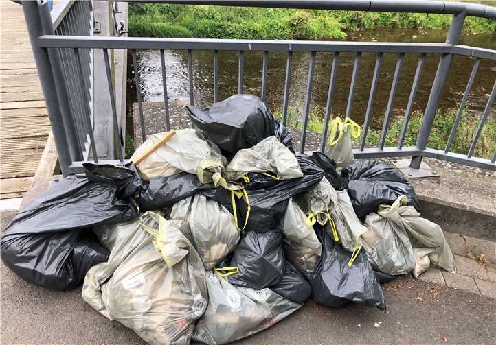 Das Ergebnis der Müllaktion durch die fleißigen Sammler.