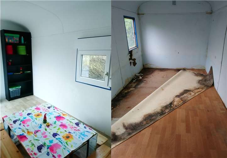 Das Ergebnis der Renovierungsarbeiten am Bauwagen.Foto: privat