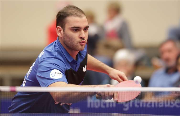 Das Ergebnis gegen Wang Xi kürzlich in Grünwettersbach klingt klar, doch der Neuzugang hatte gegen den Abwehrer sein bisher bestes Spiel abgeliefert.Foto: Wolfgang Heil