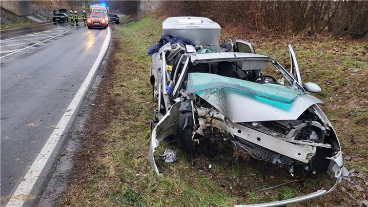 Das Fahrzeug kollidierte mit einem Baum. Foto: WinklerTV