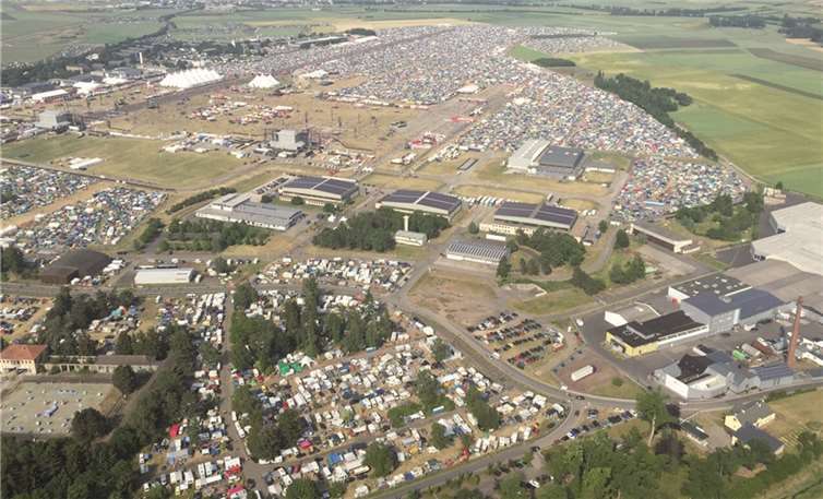 Das Festivalgelände in Mendig von oben. Der Newcomer steigt gleich unter den TOP 20 der Top-Locations weltweit ein.privat