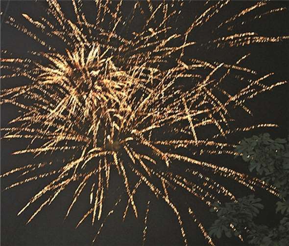 Das Feuerwerk erstrahlt am Nachthimmel. privat