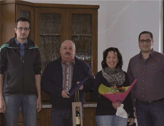 Das Foto zeigt Geschäftsführer Carsten Dahms,Stefan Merkelbach, Silvia Becker und den Vorsitzenden Andreas Dasbach.privat