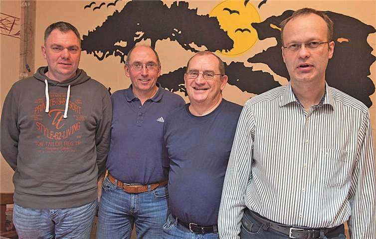 Das Foto zeigt (von links) Kassierer Andreas Ehlers, Abteilungsleiter Erwin Kunkel, dessen Stellvertreter Helmut Barthelt sowie den Kassenprüfer Holger Wigro.privat