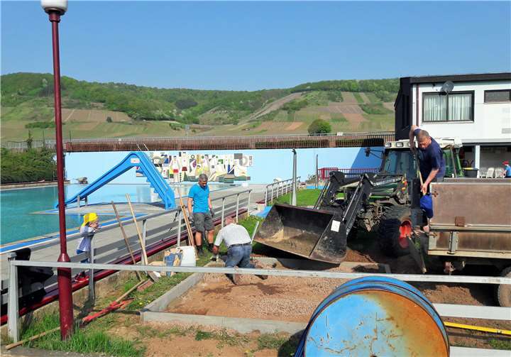 Das Fundament wird erstellt.