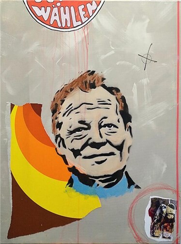 Das Gemälde ‚Ein guter Roter, Vers. 2.0‘ von Malte Sonnenfeld.  Foto: privat