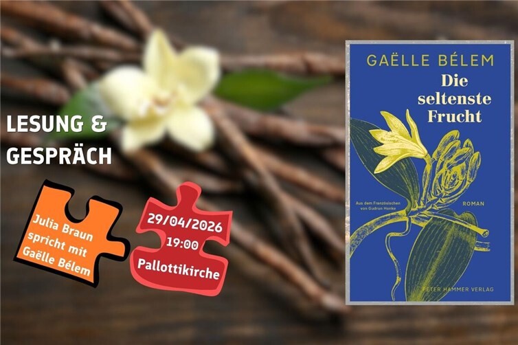 Das Gespräch mit der preisgekrönten Autorin Gaëlle Bélem führt Julia Braun auf Französisch und übersetzt direkt ins Deutsche. Gudrun Honke, die das Buch ins Deutsche übertrug, liest Auszüge aus dem Roman.
