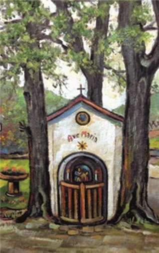 Das „Heilijehäusje“ nach einem Ölgemälde von Josef Netz, genannte „de Netze Frack“.Mit freundlicher Zustimmung von M. Adler, Bad Breisig