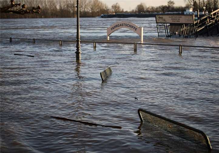 Das Hochwasser in Rees.