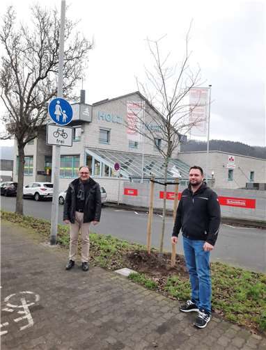 Das Holzzentrum Burkard spendete eine Felsenbirne und einen Ahorn. Fotos: Viktoria Dakhil / Stadtverwaltung Lahnstein)