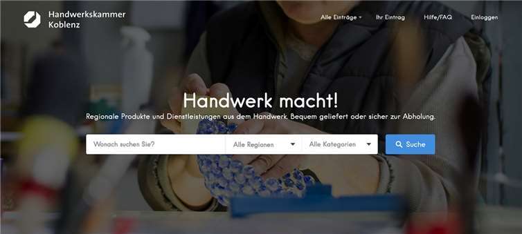 Das Internetportal www.handwerk-macht.de schlägt eine digitale Brücke zwischen Handwerksbetrieben und Verbrauchern, über die Waren und Dienstleistungen online angeboten werden.Quelle: HwK Koblenz