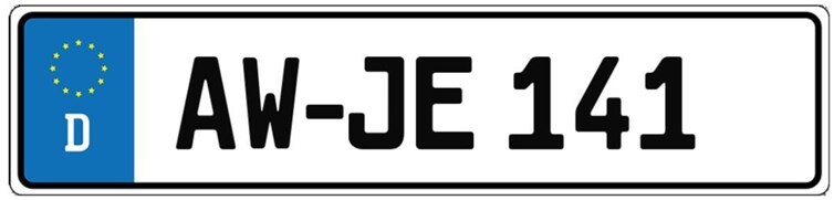 Das Kennzeichen.