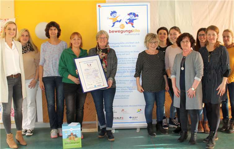 Das Kita-Team erhält das Qualitätssiegel „Bewegungskita Rheinland-Pfalz“.Foto: privat
