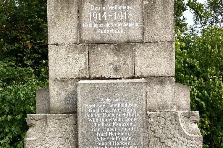 Das Kriegerdenkmal in Puderbach