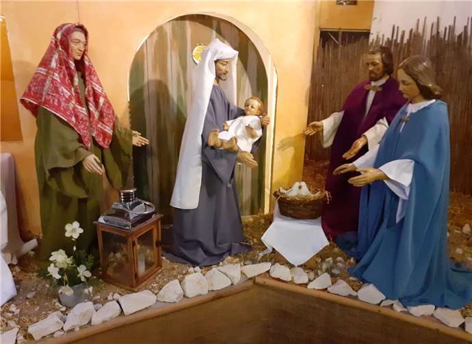Das Krippenbild umrahmte das Morgengebet.Foto: privat