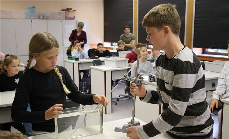 Das Licht wird im Wasser gebrochen.