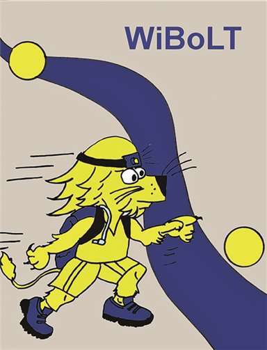 Das Logo spiegelt den Start- und Zielort mit dem Rhein dazwischen ab, gestärkt durch die Farben blau und gelb aus Wiesbaden und dem Bonner Löwen.