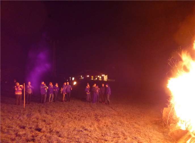 Das Martinsfeuer auf dem Malberg war weithin sichtbar. Foto: privat