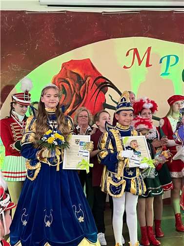 Das Meckenheimer Kinderprinzenpaar Karim I. und Lilly I. wurden proklamiert.  Foto: privat