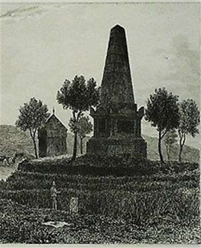 Das Monument General Hoche in Weißenthurm - Stahlstich von 1838.privat