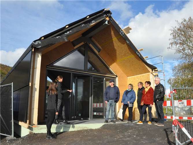 Das Musterhaus direkt am Eingang des Unternehmens war ein richtiger Blickfang.