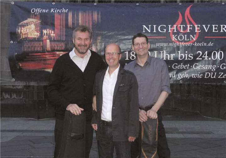 Das Neuwieder Trio hatte einen Gastauftritt bei „Nightfever“ im Kölner Dom. privat