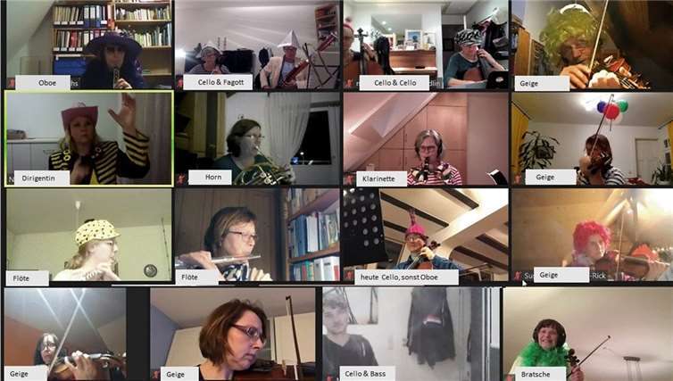 Das Orchester musizierte online zusammen. Foto: privat