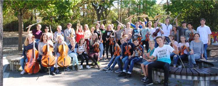 Orchesterworkshop war ein großer Erfolg Das Orchester probte einen Tag lang und präsentierte am Abend die erarbeiteten Stücke. privat