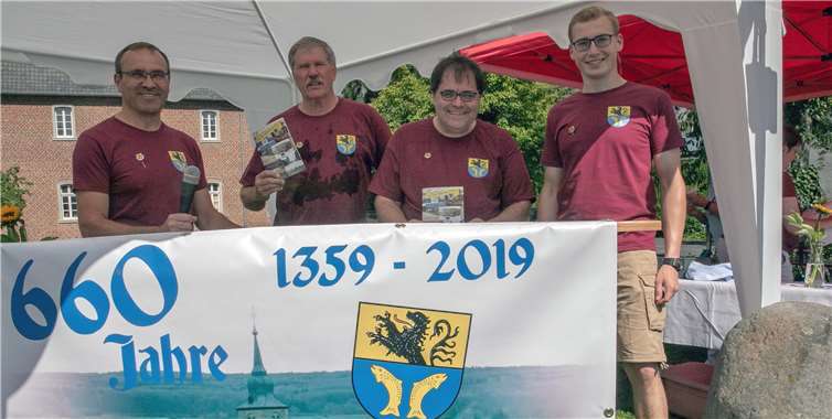 Das Organisationsteam des Bunten Gelsdorfer Sommermarktes zur 660-Jahre-Feier derStadtrechte freute sich über eine gelungene Veranstaltung (von links): Andreas Ackermann,Rainer Benz, Hermann-Josef Dahlhausen und Stefan Jöntgen. Fotos: -JOST-