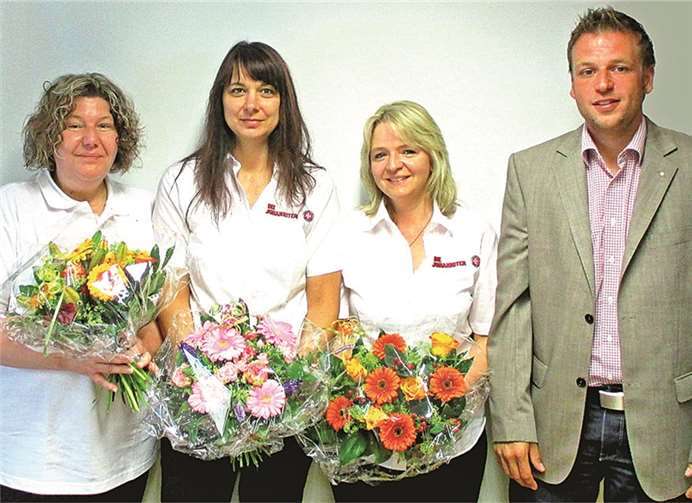 Das Pflegeteam freut sich über den Erfolg. privat