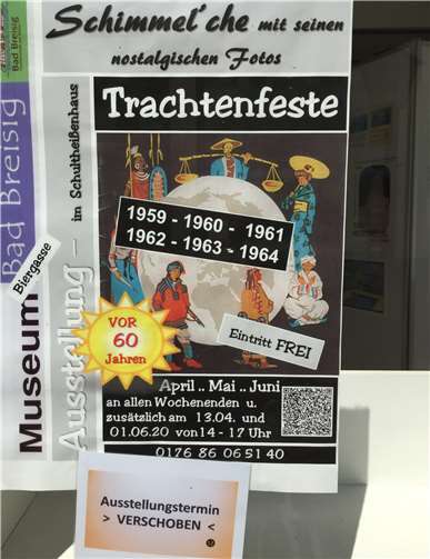 Das Plakat der verschobenen Ausstellung „Trachtenfeste“.