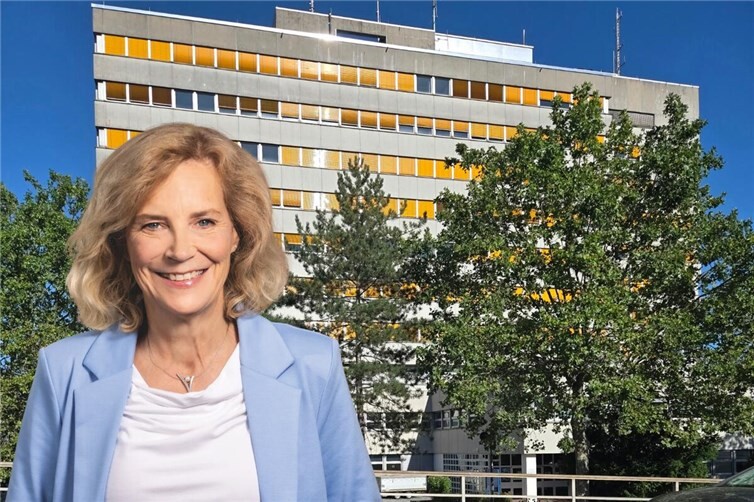 Das Polizeipräsidium am Saarkreisel (Fotomontage)