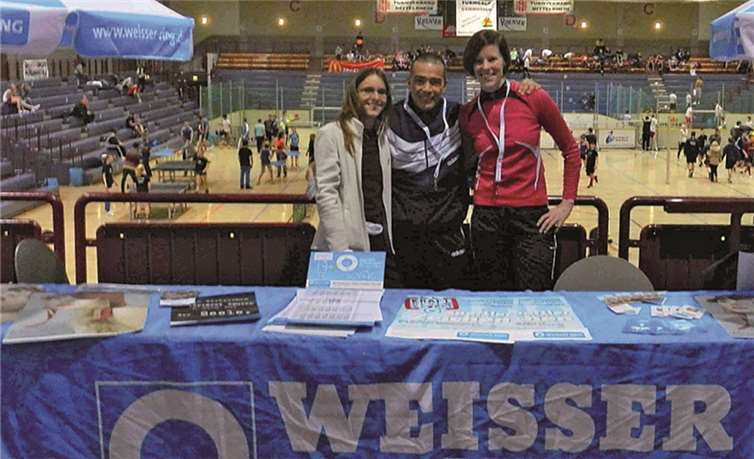 Das Präventionsteam WEISSER RING präsentierte sich mit einem Stand bei der Sportnacht.privat