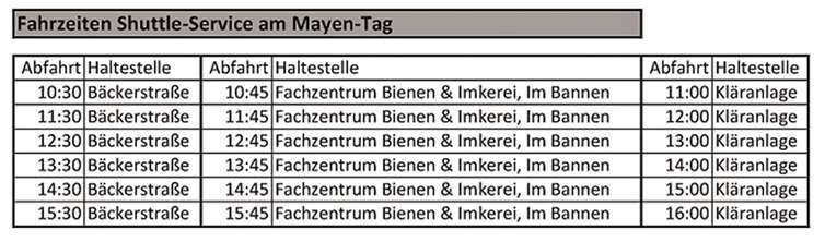 Das Programm zum „Mayen-Tag“.