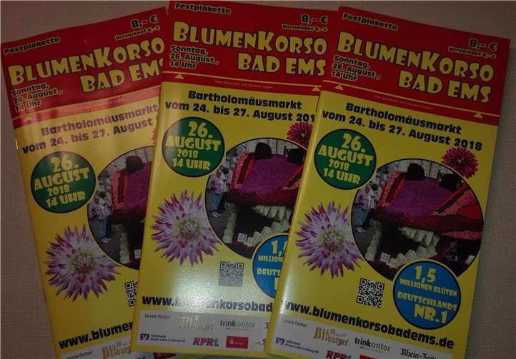 Das Programmheft zum Blumenkorso ist an vielen Vorverkaufsstellen erhältlich.Bartholomäusmarktverein e.V.