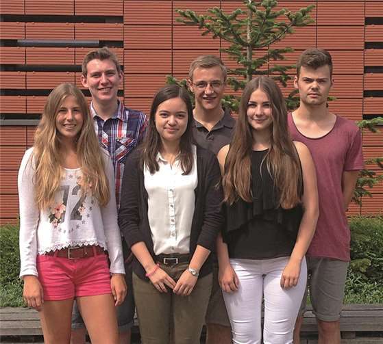 Das SV-Team des Rhein-Gymnasiums, v.l. Nicola Schneider, Paul Hiller, Jessica Lein, Johann Schuck, Lea Weber, Paul Zachäus.Privat