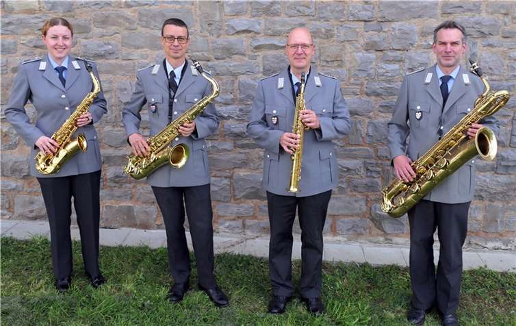 Das Saxophonquartett des Heeresmusikkorps Koblenz.
