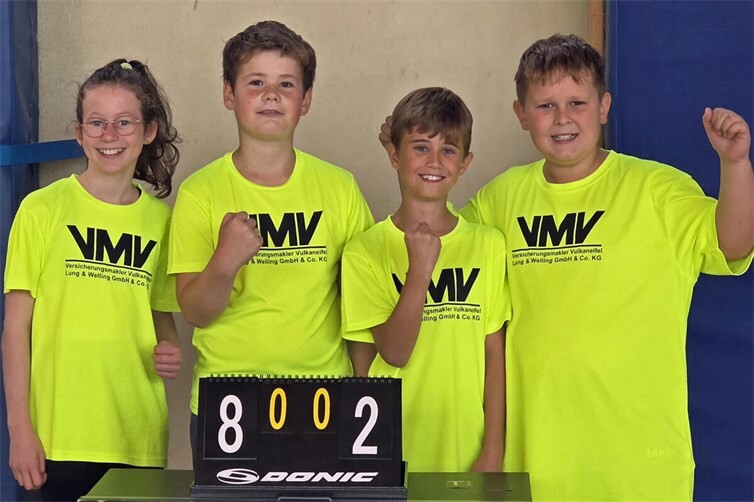 Das Siegerteam v. l. Antonia Jeub, Marlon Schwab, Toni Schäfer, Leo Hoffmann.