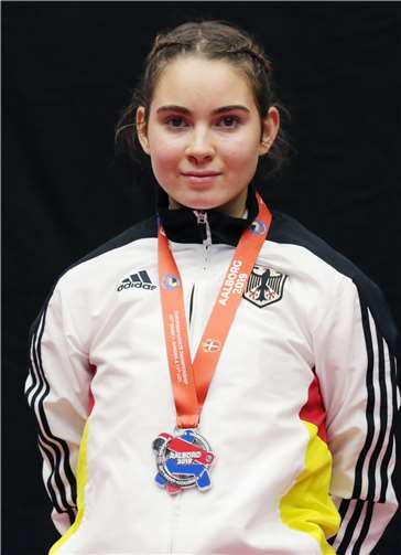 Das Siegertreppchen fest im Blick hatte Jil Augel. So holte sie sich am Ende den verdienten EM-Vizetitel.