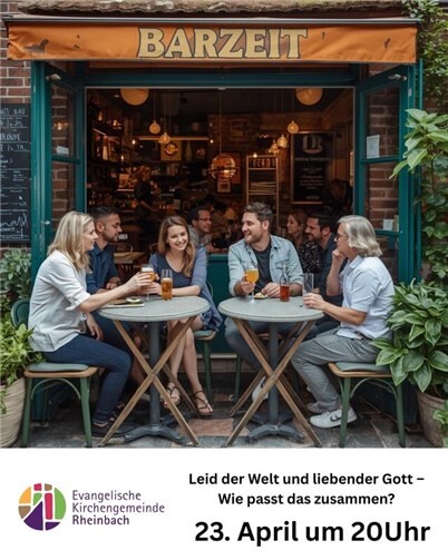 Das Symbolbild auf dem Veranstaltungsplakat wirbt mit Urlaubsstimmung und Bistro-Atmosphäre.