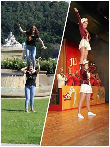 Das Tanzmariechen Duo des TSV „Moselfeuer“ Lehmen 1912 e.V., freut sich, endlich wieder vor Publikum zu tanzen. Quelle: TSV Lehmen