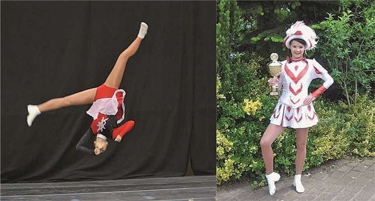 Das Tanzmariechen Julia Steinigans schnitt bei den Deutschen Meisterschaften und der Europameisterschaft hervorragend ab. privat